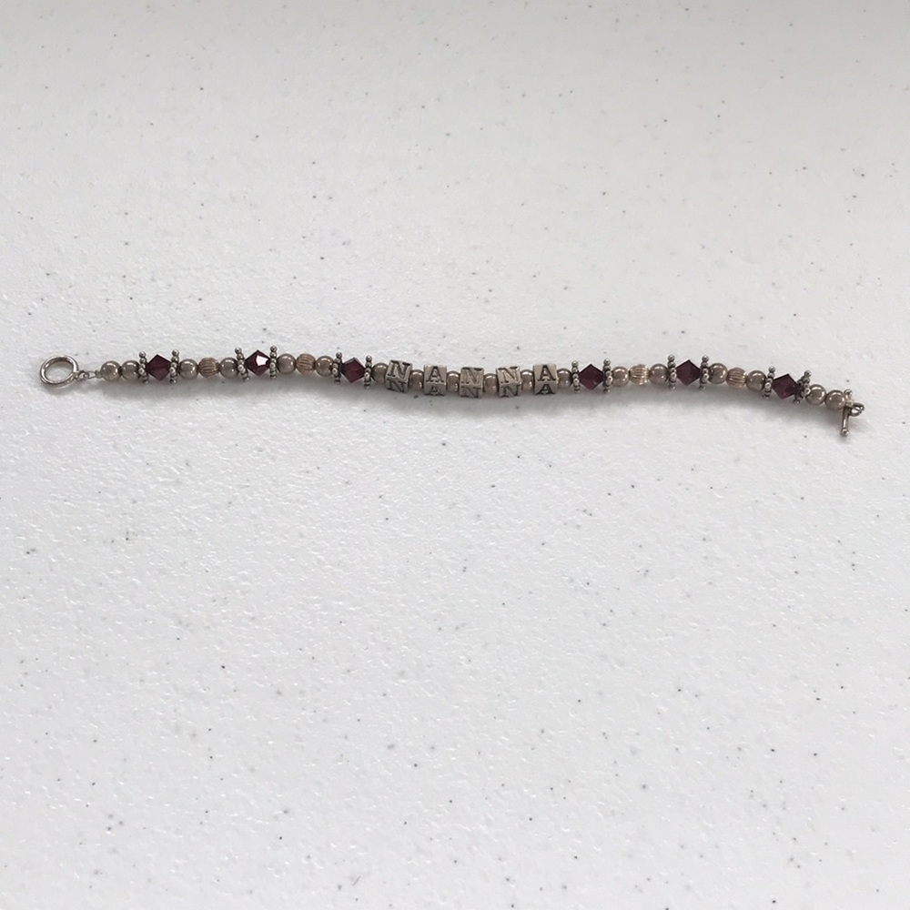 Vintage Sterling and Bead “Nanna” Bracelet - Picture 4 of 7
